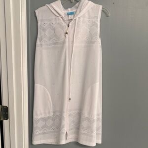 Dotti White Hooded Zip-Up Cover-Up